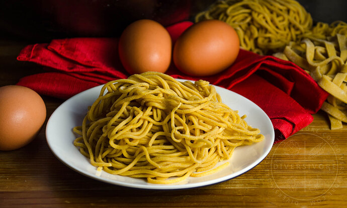 Homemade chinese egg noodles