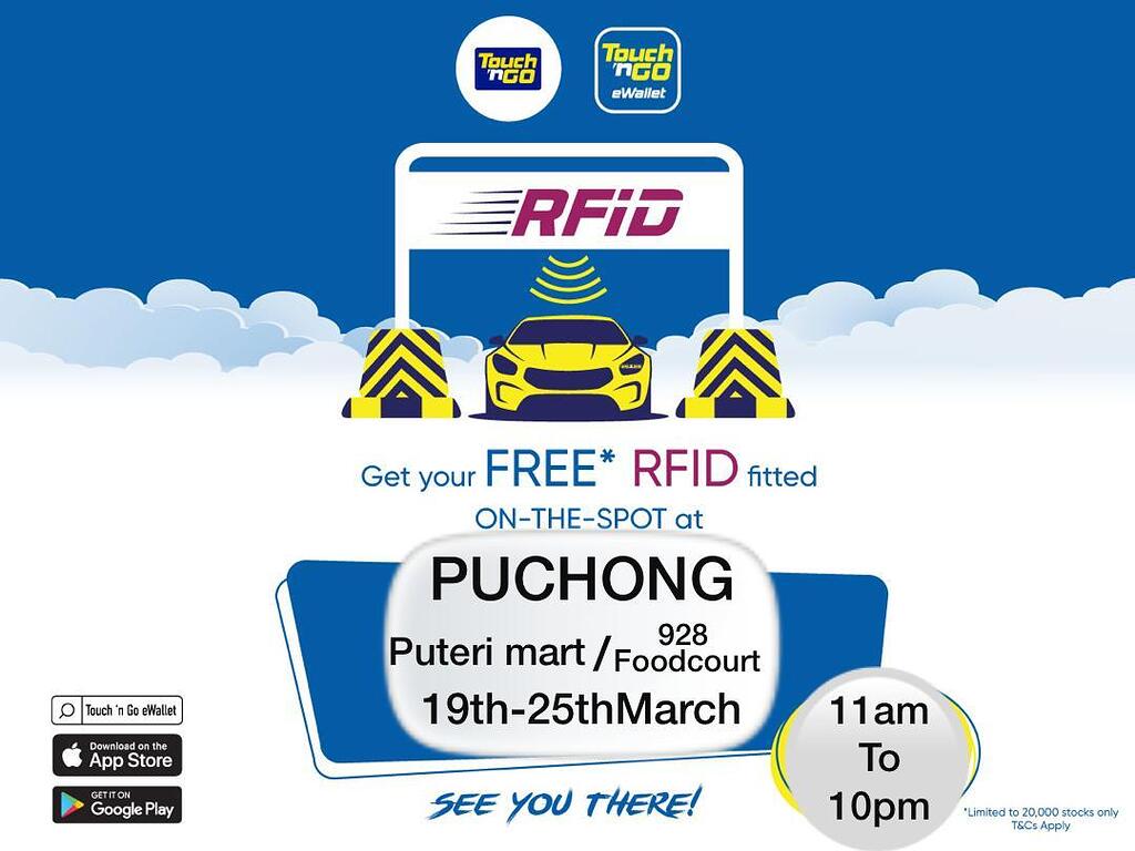 RFID Sticker is available for installing at Puteri Mart ...