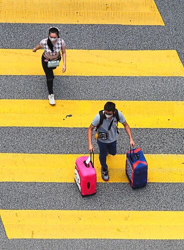 pedestrians crossing road