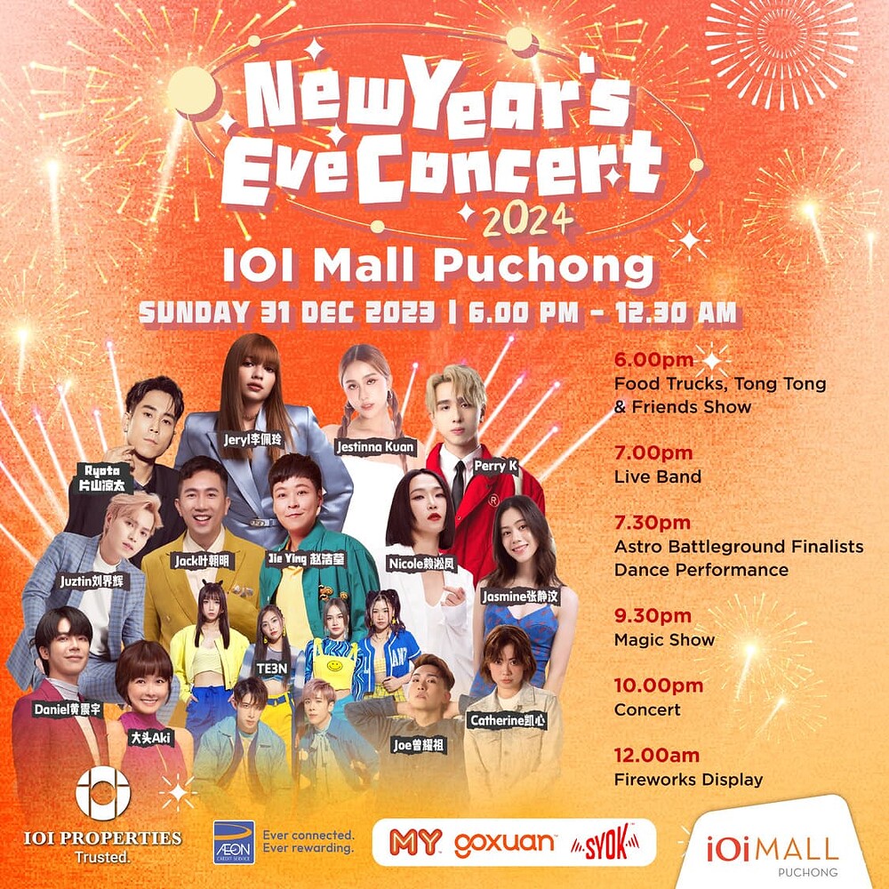 New Years Eve Concert 2024 At IOI Mall Puchong Social Puchong co
