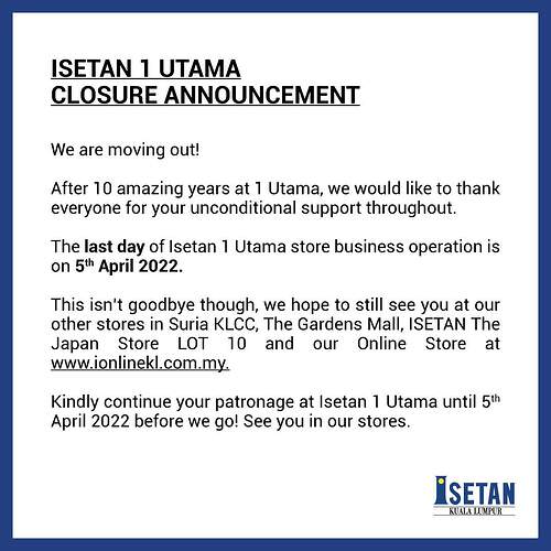 Isetan-1-Utama-close-down-announcement