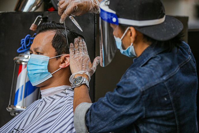 haircut in barbershop